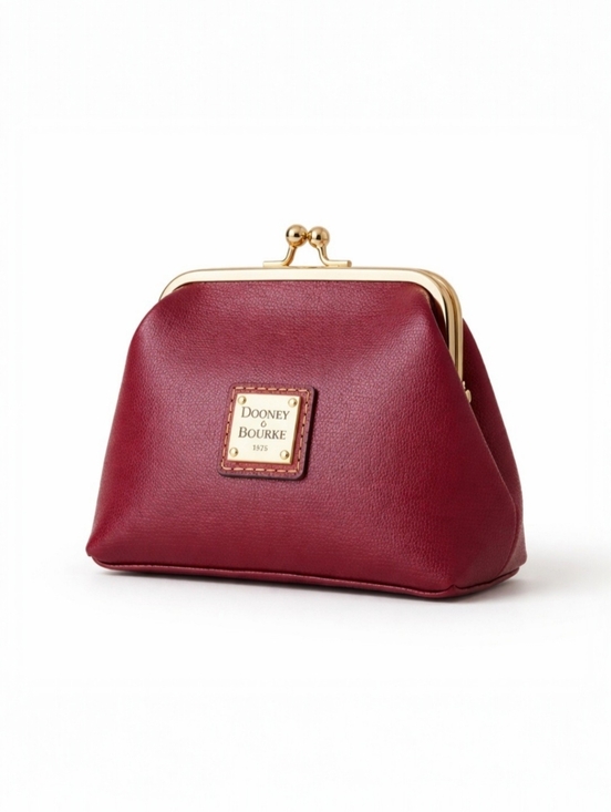 Dooney & Bourke Handbags - Rare Dooney & Bourke Cranberry Saffiano Large Framed Coin Purse NWT